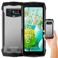 Doogee Smini Smartphone Robuste 15Go + 256Go Helio G99 Caméra 50MP 4.3'' 3000mAh GPS NFC Double SIM 4G - Argent