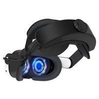 Sangle de tête ajustable pour le casque VR Meta Quest 3 Bandeau de remplacement Accessoires VR intégré 6400mAh - Noir