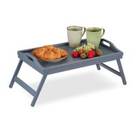 Lot De 2 Plateaux De Service En Bambou – Plateau Petit Déjeuner, Repas – Poignées Et Bords Surélevés – 45 X 42 Cm - 8