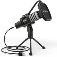 TONOR USB Microphone à Cardioïde Condensateur pour PC, avec Trépied, pour Jeux, Streaming, Podcasting, Youtube, Voix Off, TC30