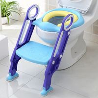 YUENFONG Siège de Toilette Enfants avec Escaliers Réglables,  Hauteur Réglable 38-42 cm pour Enfants 1-7 Ans (bleu et violet)