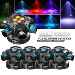 Projecteur Lyre LED RGBW 180W - Tête Mobile 19CH - Pour DJ, Club, Disco