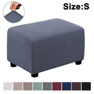 Housse De Pouf Rectangulaire Extensible Bleu S - Protection Ottoman Tabouret Repose-Pied Élastique