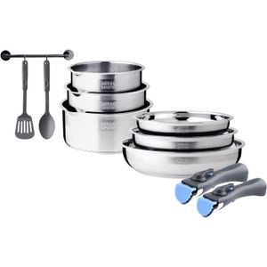 Batterie De Cuisine Inox Avec Manche Amovible 15 Pieces Arthur Martin Am1275