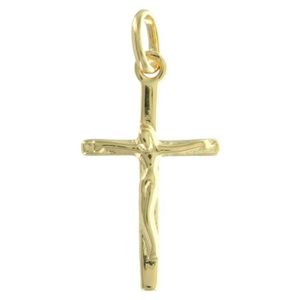 LOT Pendentif CROIX Chrétienne en Plaqué OR Chaîne NEUF - Longueur AU CHOIX eB