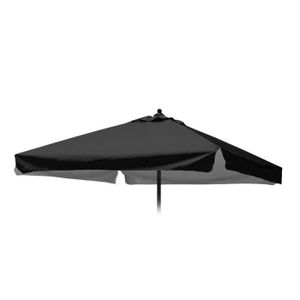 PARASOL Toile de remplacement pour parasol de jardin 2x2 carré Plutone Noir avec lambrequin