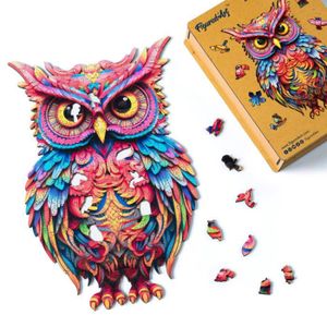 Puzzle En Bois 200 Pièces Animaux Fantastiques - Chiot, Adultes Enfants Dès 10 Ans, 28,5x34,4 Cm, Décoration Murale