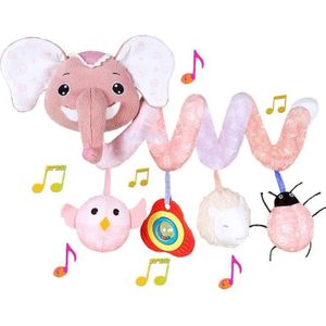 Spirale d'activité avec Jouets à Suspendre à la Poussette Jouet en peluche de berceau bébé avec la musique Spirale d'Activités Bébé Jouets de cuve pour nourrissons 