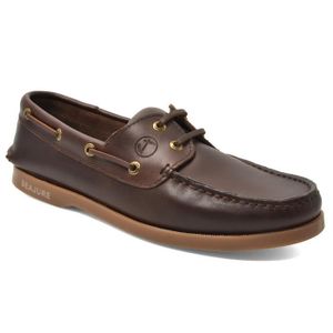 Chaussures Bateau Homme En Cuir Véritable - Mocassins Plats Lacets Cuir - Bleu Foncé Ou Marron