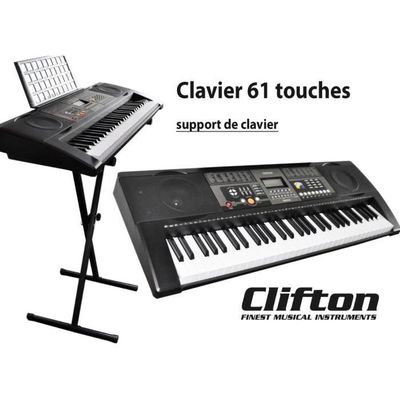 MAX KB5 - Piano numérique 61 touches pour débutant avec casque audio et  stand, touches lumineuses et 2 haut-parleurs intégrés - Cdiscount  Instruments de musique