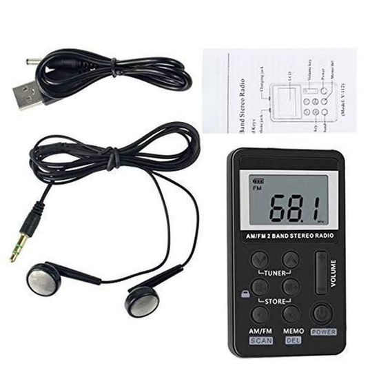 Radio AM FM Portable Mini Radio De Poche Multifonctionnelle à Piles