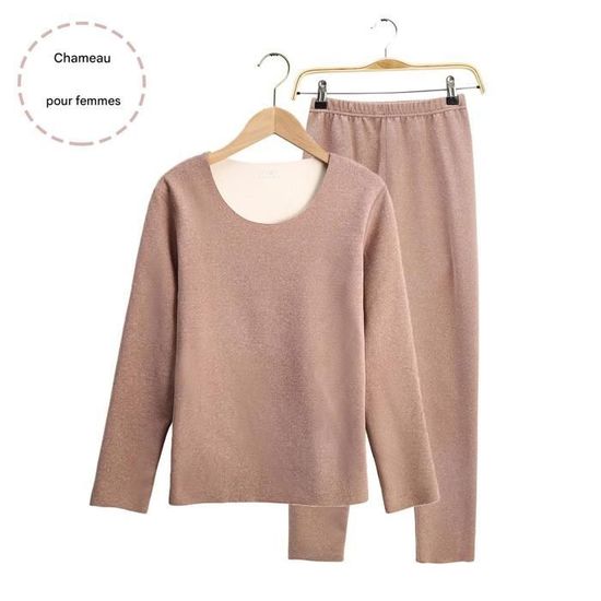 UNIQUEBELLA Sous-Vêtement Thermique Femme Combinaison Ski - Ensemble Sport Chaud Et Doux Pour Hiver