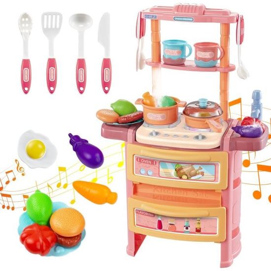 Cuisine Jouet Pour Enfants 3 Ans+ - Machine à Café, Mixeur, Grille-pain - Jeu D'imitation éducatif