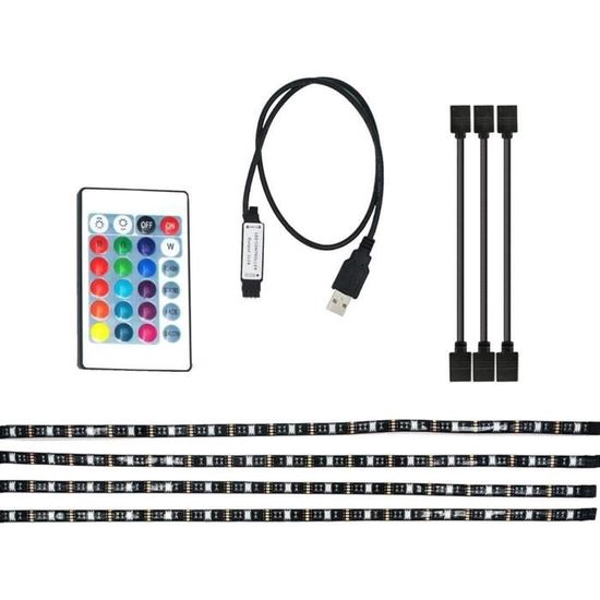 GOMETY Bande LED Intérieure Voiture 110cm RGB USB - Contrôle App & Télécommande, Synchronisation Musique