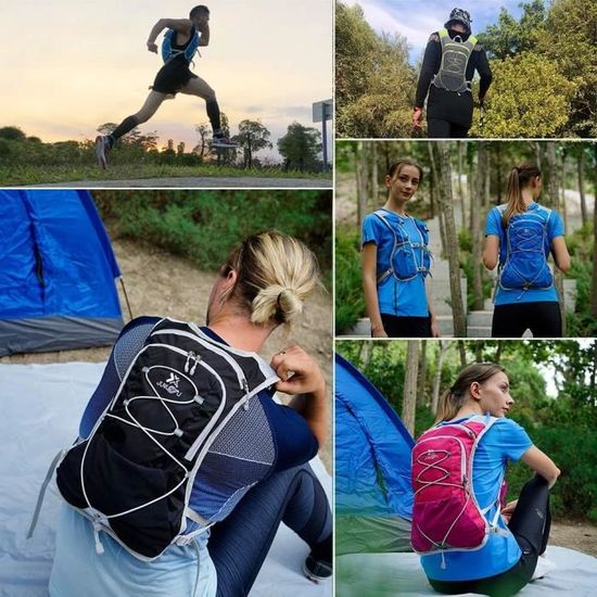 Gilet Course A Pied Femme Sac à Dos Avec Gourde Intégrée Et Tuyau D' hydratation - Léger, Respirant, Idéal Randonnée, Sport, Voyage Sac Trail Et Vélo