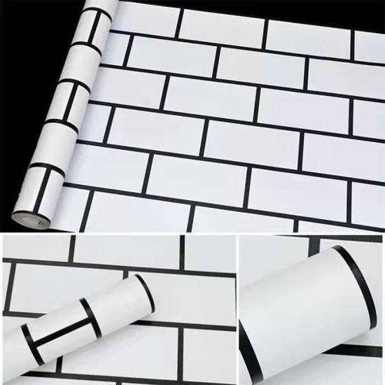 10 Pcs 3D Carrelage Brique Mur Autocollant, 38x35cm Auto