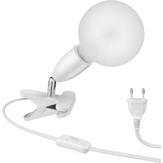 Lampe E27 à Pince Avec Col De Cygne 360° - Lampe Lecture Maquillage Interrupteur Tactile