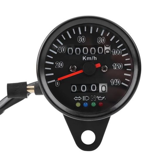 Compteur Moto Double Affichage – Odomètre + Tachymètre Numérique – Acier Inoxydable – éclairage LED – 12V