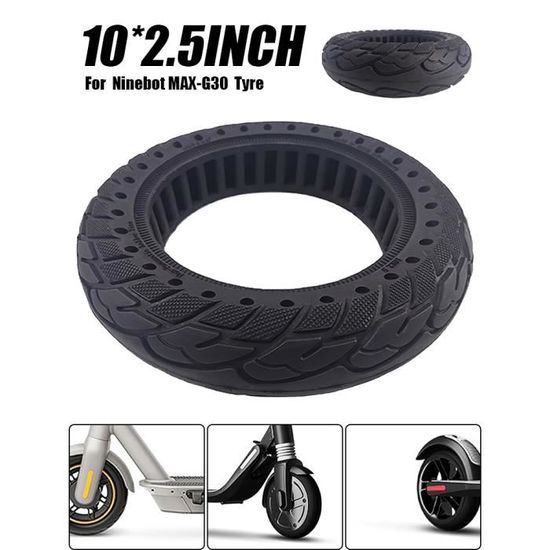 Pneu solide MOOHOP 10x2,70-6,5 en caoutchouc noir pour remplacement de