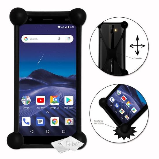 Coque Bumper Silicone Antichoc Logicom Power Bot - Protection 360° Pour Smartphone - Universelle