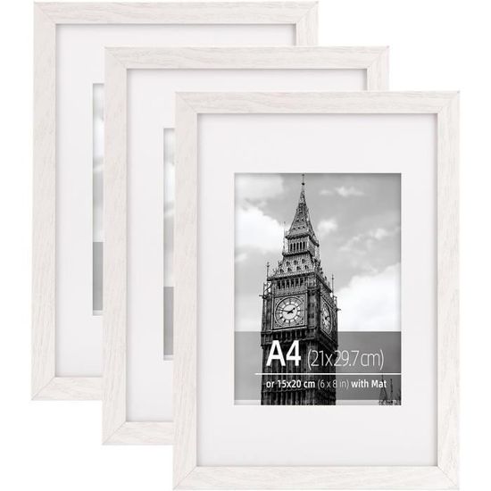 Cadre bois marron tons bois 30x45 pas cher. Cadre photo bois marron