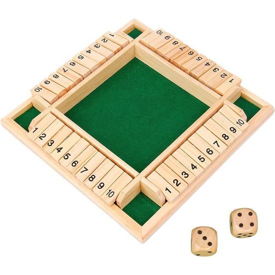 Kitchnexus Shut The Box Jeu En Bois Pour 2-4 Joueurs - Jeu De Dés Mathématique Amusant Pour Enfants Et Adultes