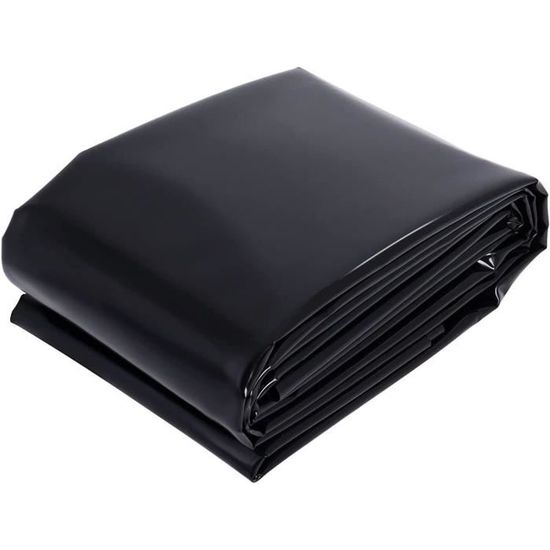 Bâche D'étang Liner Bassin Exterieur 2x3m 4x8m 6x6m 8x10m 10x15m Bâche Bassin Noir 0.2mm Revêtement De Bassin HDPE L'abrasion Film Protecteur Pour Petits Étangs, Fontaines Doublure De Bassin ( Size