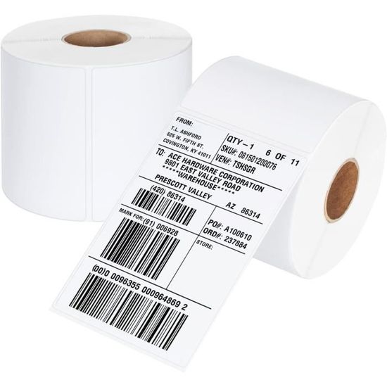 Ilauke - Lot De 1000 étiquettes Thermiques Imperméables 100x150 Mm - Compatible Avec Les Imprimantes Thermiques
