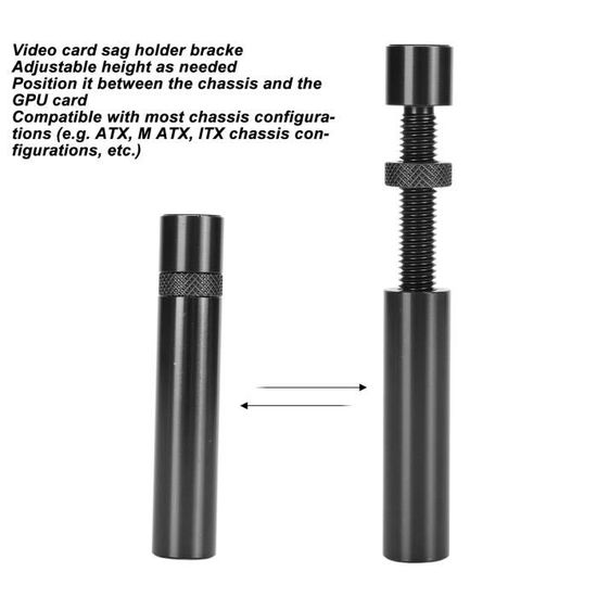 Support Carte Graphique Réglable En Hauteur (74-120 Mm) - Aluminium/magnésium, Aimants Intégrés - Pour PC Gaming