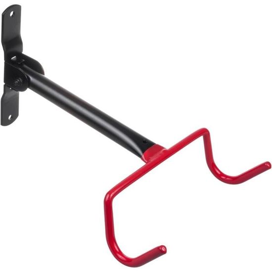 Support Mural Vélo Réglable - Crochet Métal Gainé, Capacité 23 Kg, Pour Guidon Jusqu'à 81,3 Cm