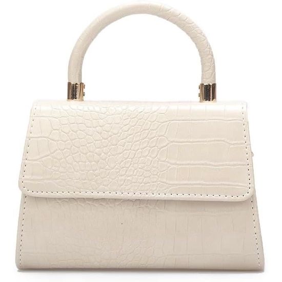 Pochette De Soirée En Similicuir Effet Croco Métallisé Brillant - Bandoulière Amovible - Pour Mariage, Fête, Bal