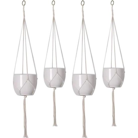 Lot De 5 Porte-plantes Suspendus Macramé – Neufs, Pour Déco Bohème