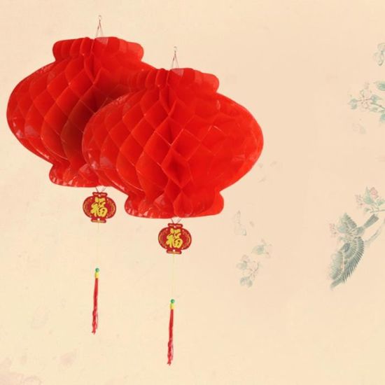 Lanterne Rouge Chinoise Alvéolée - L'Entrepôt De La Fête