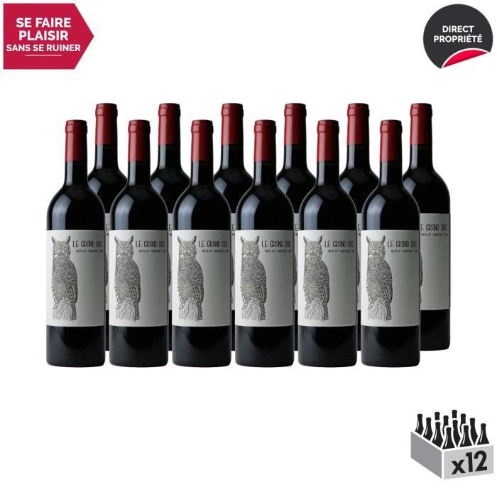 Vin de France - Origine Sud-Ouest Le Grand Duc Rouge 2018 - Lot de 12x75cl - Les Frères Moine - Vin VDF Rouge du Sud-Ouest -