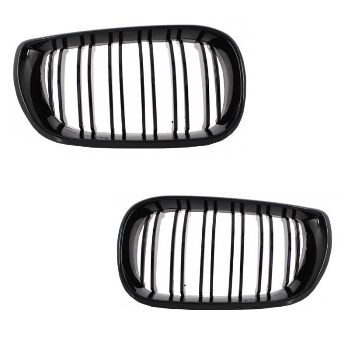 2 GRILLE DE CALANDRE DOUBLE LAME NOIR LAQUÉ BMW SERIE 3 E46 BERLINE PHASE 2
