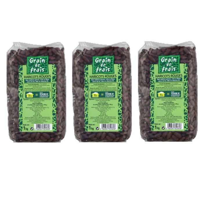 Lot 3x Haricot rouge - Grain de Frais - paquet 1kg