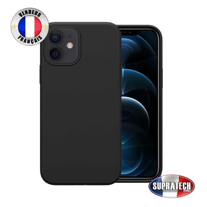 Coque Housse Silicone Soft Touch Noir pour Apple iPhone 12 Mini