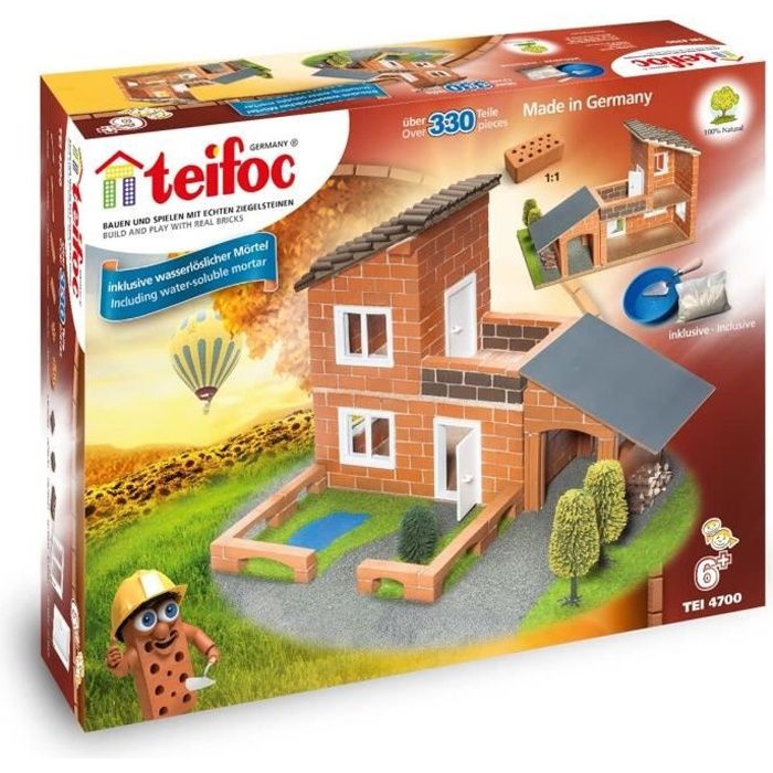 Jeux de construction Teifoc Construction Briques - T4700 - Villa avec garage 52018