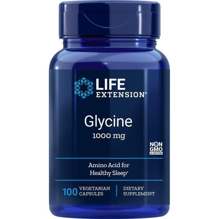 Vitamines, minéraux et compléments Life Extension Glycine Vegetarian Capsules, Mg, 100 Count by Life Extension 770723
