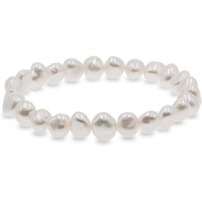 BRACELET GOURMETTE JONC Bracelet Bracelet pour femme en perles de culture d'eau douce blanches et de couleurs de 8-9 mm Barrocas327