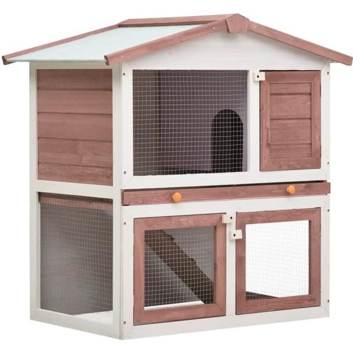 Vintage3619Luxueux Magnifique-Clapier d'extérieur Enclos poulailler - Parc Cage lapin Extérieur Enclos petits animaux - 3 portes Mar