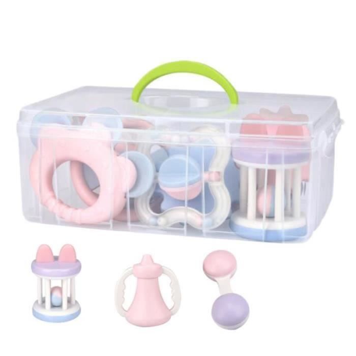 XT15435-10pcs - Set Hochet Bébé Dentition Jouets Bébé BPA Gratuit Shake et Saisir Développement de La Main Jouets Jouets Ensembl