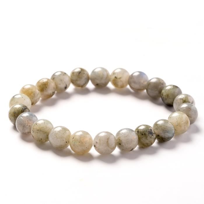 Bracelet Pierre Naturelle Labradorite 8mm , Bracelet perle , Pierre Précieuse pour homme et femme