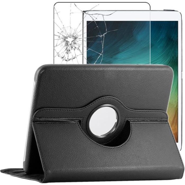 ebestStar ® pour Samsung Galaxy Tab A7 10.4 T505 (2020) - Housse PU Cuir Rotatif 360 + Film protection écran en VERRE Trempé, Noir