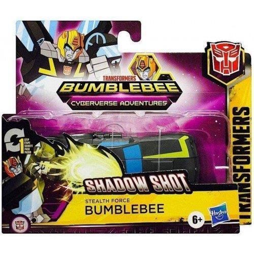 Transformers Bumblebee Cyberverse Adventures Robot Action 2 en 1 Bumblebee Stealth Force - 10,5 cm - Jouet Transformable 2 en 1