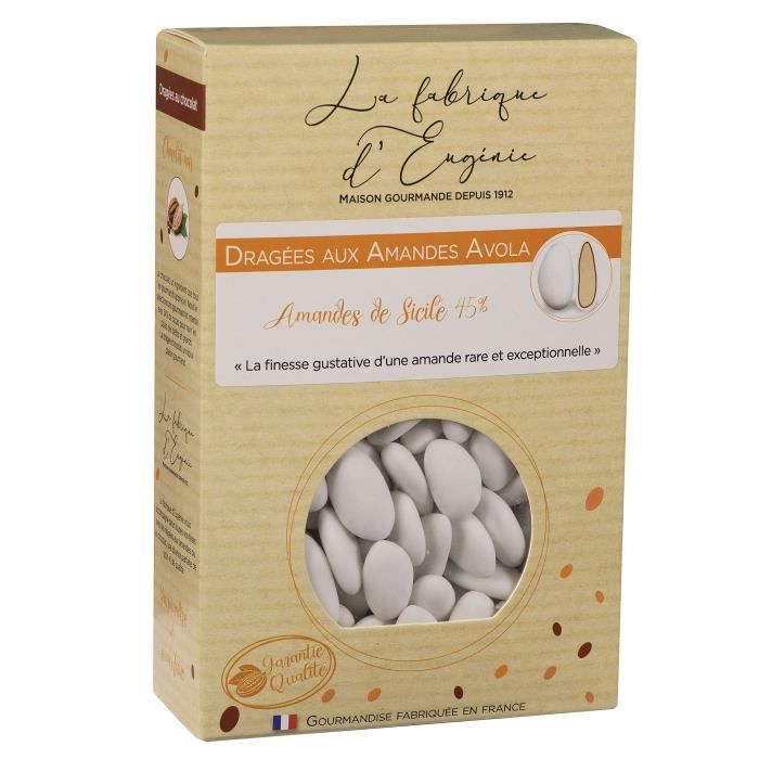 LA FABRIQUE D'EUGENIE Dragées aux Amandes Avola 45% - Blanc - 500 g
