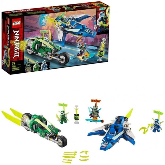 71709 ninjago les bolides de jay et lloyd, modèles de moto et d’avion - kit de construction pour enfants et set de jeu