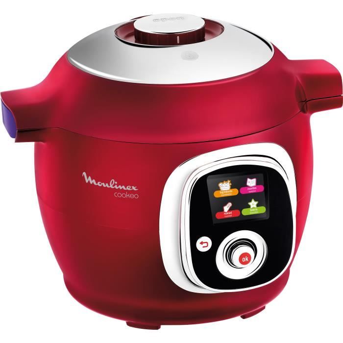 MOULINEX CE701500 Multicuiseur intelligent Cookeo avec 100 recettes préprogrammées - Rouge