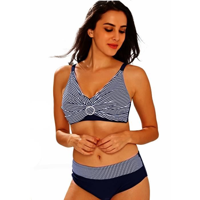 Maillot de Bain Femme 2 Pièce Bikini Triangle Grande Taille