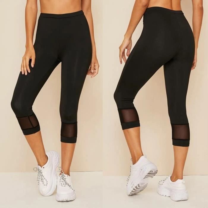 PANTALON Femmes évider Splice Tight Fitness Leggings Yoga Cropped Pants Trousers ZHB91217496S_381